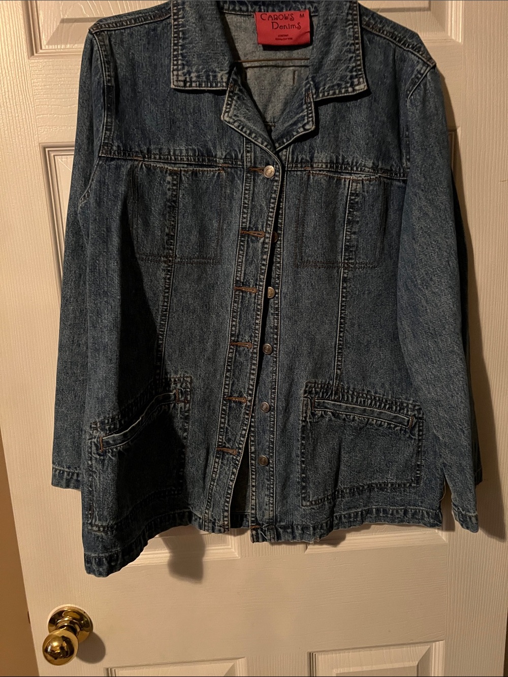 Carol's Denim Relaxed Blue Jean Jacket with Patch Pockets
